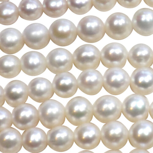 Huge Sized 11-13mm Round White Pearl Strands