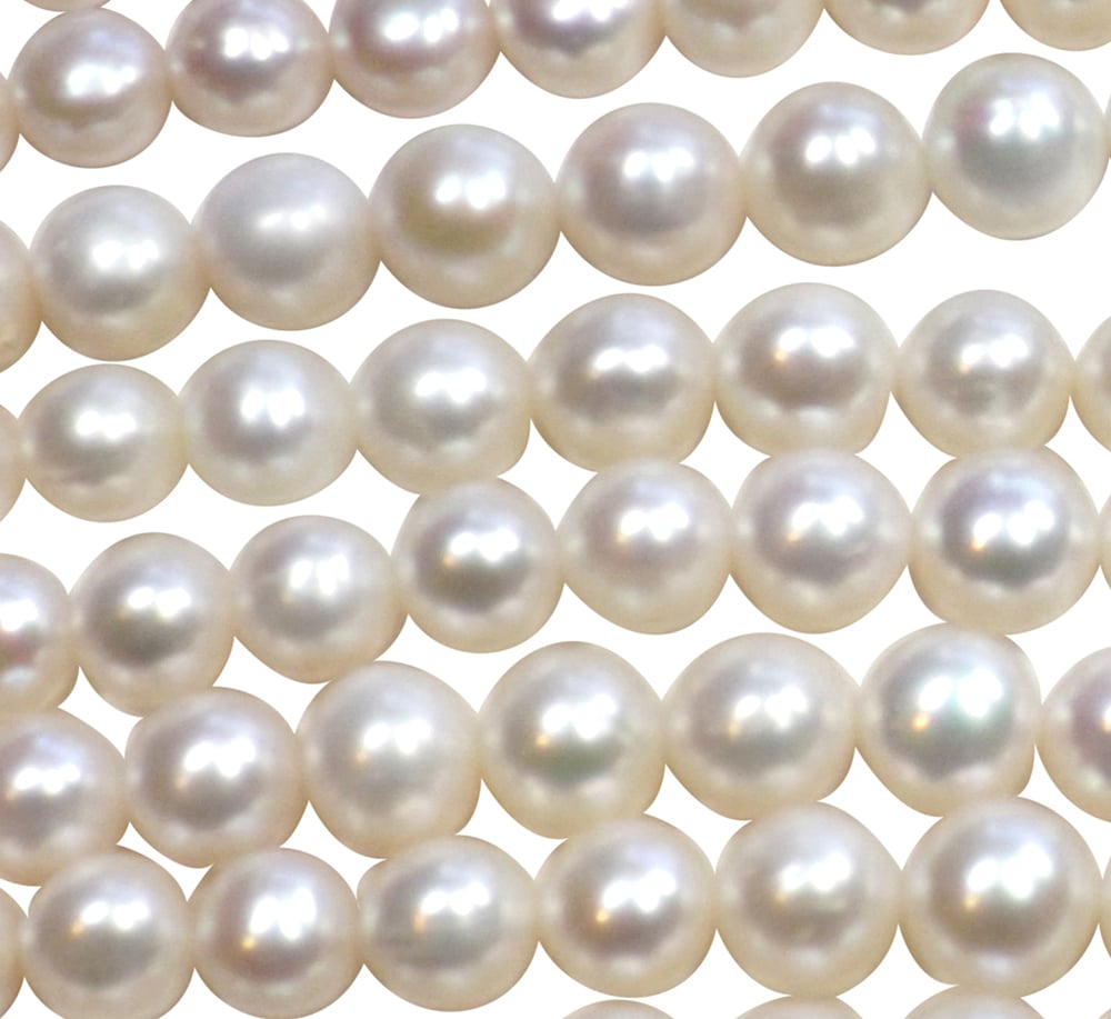 Huge Sized 11-13mm Round White Pearl Strands