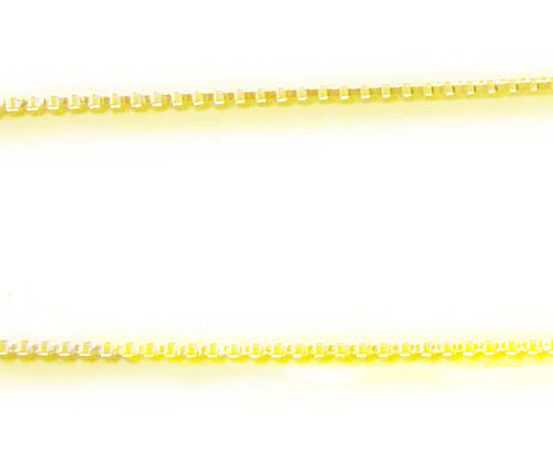 16inch Long 925 Sterling Silver Box Chain 18K Yellow Gold