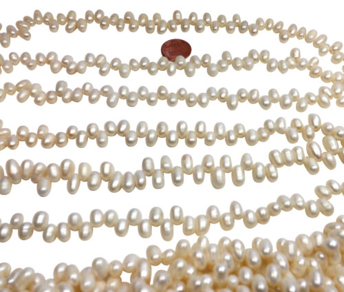 6x9mm top drilled drop pearl strands
