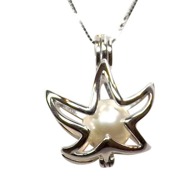 starfish shaped sterling silver locket