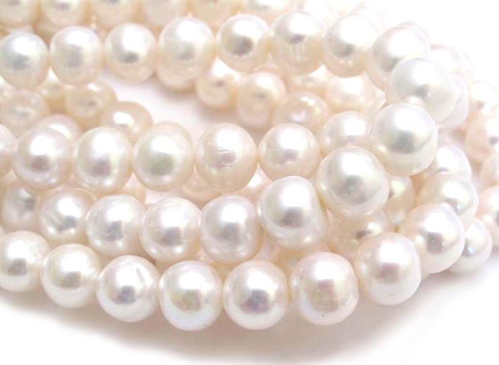 4-5mm semi-round pearl strands drilled with 0.9mm holes
