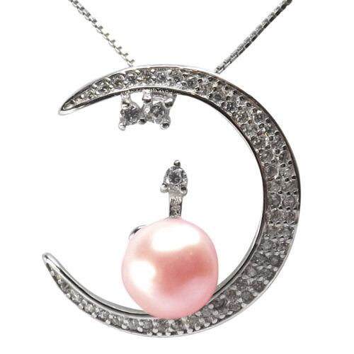 925 silver mauve pearl pendant