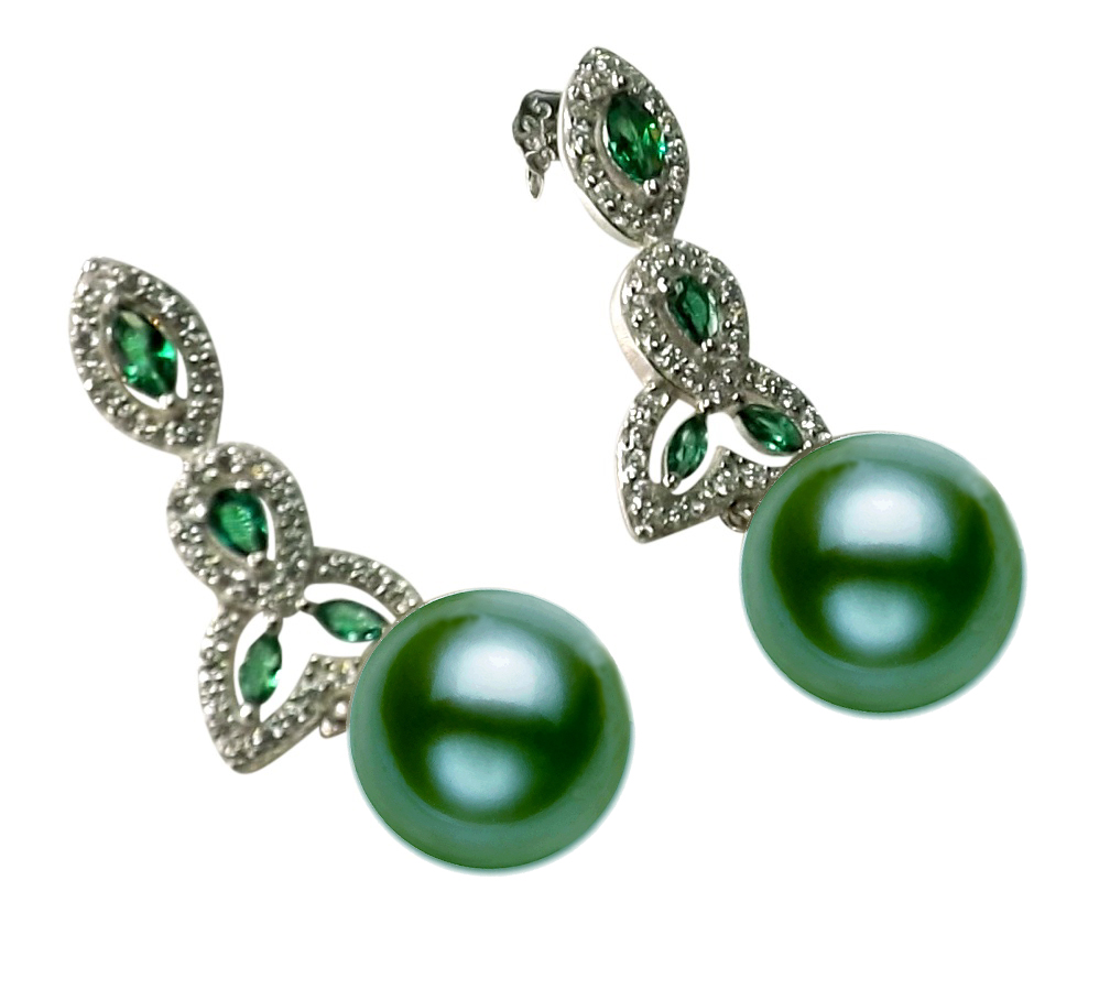925 Sterling Silver Jade Pearl Earring