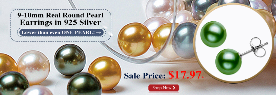 unique green colored pearl earrings