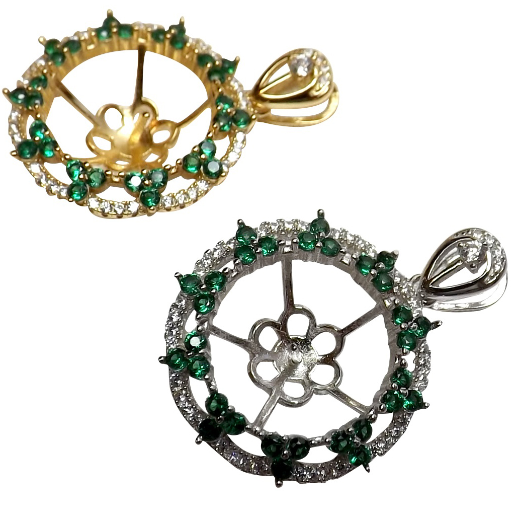 circle of emeralds pendant settings
