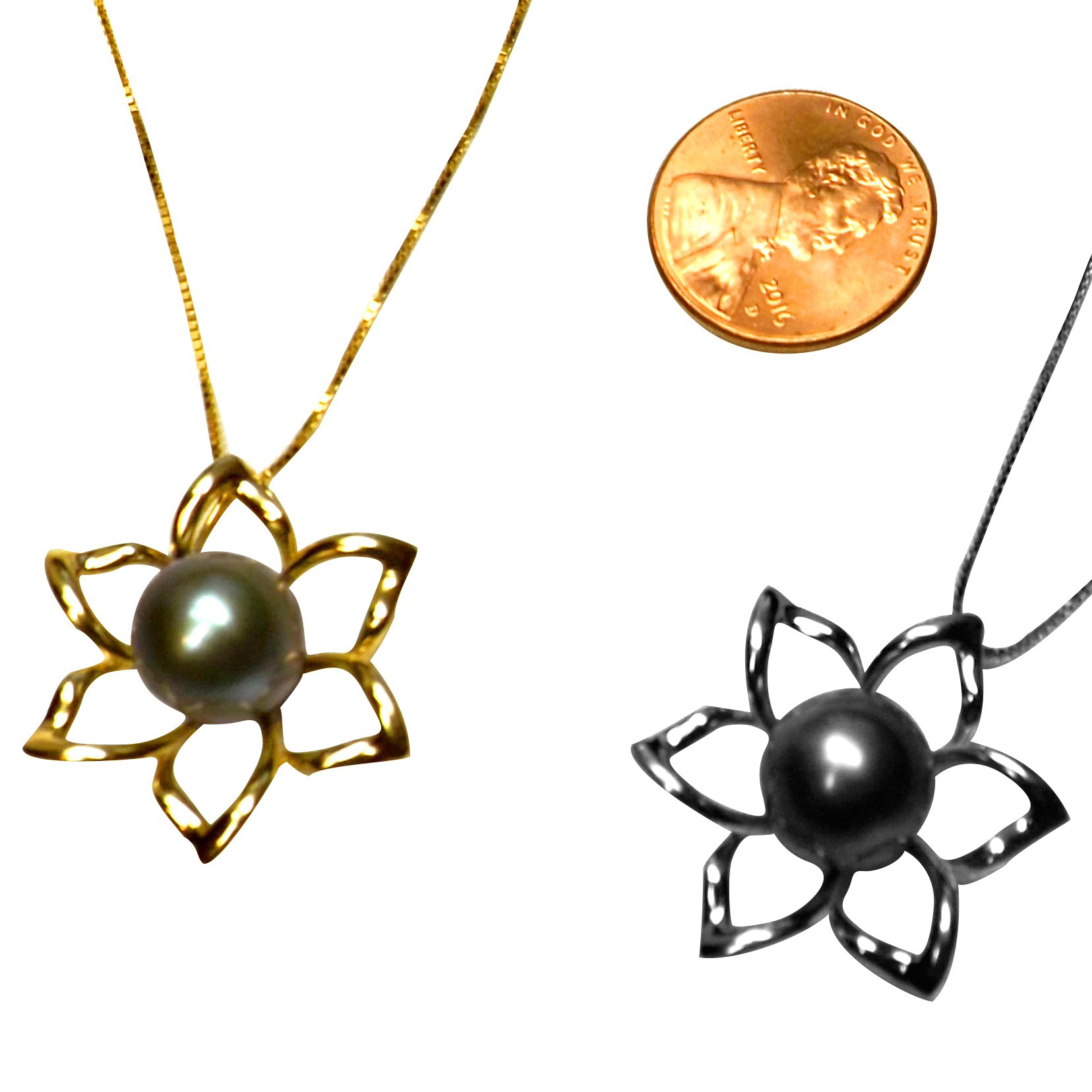 Simple Elegant Large 925 Sterling Silver Flower Shaped Pearl Pendant