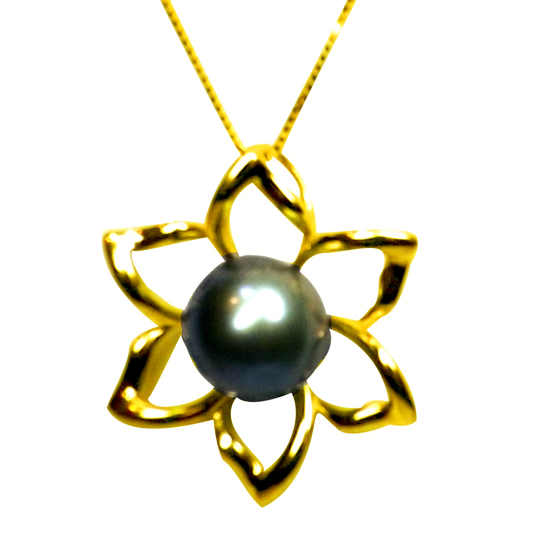 Simple Elegant Large 925 Sterling Silver Flower Shaped Pearl Pendant