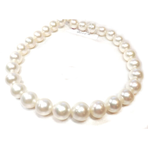 13-16mm Huge South Sea Truly ROUND Australia White Pearl Necklace 14k Gold Clasp