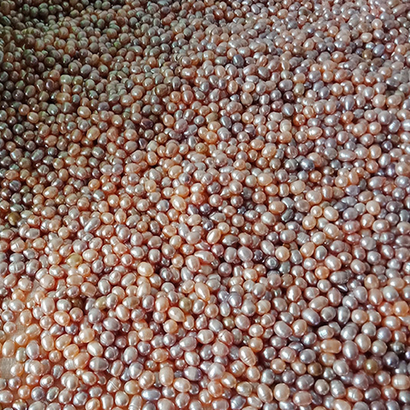 loose drop pearls in pink or mauve color