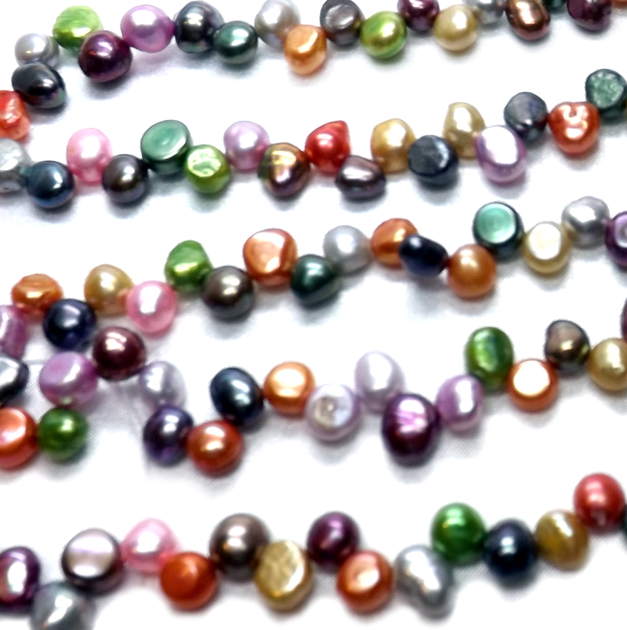 multi-colored 6-7mm baroque pearl strands