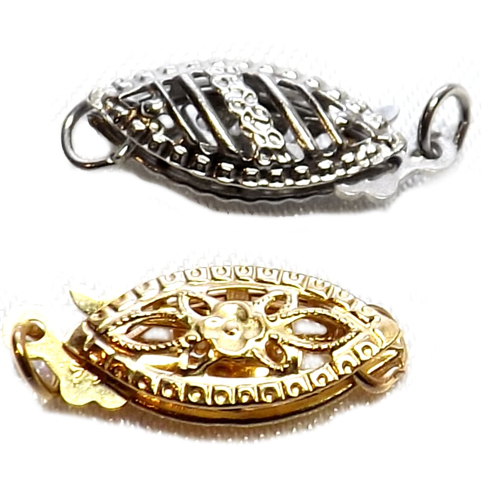 14k yellow or white gold filigree clasp