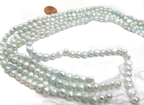 Light Green 7-8mm Baroque Shaped Pearl Strands