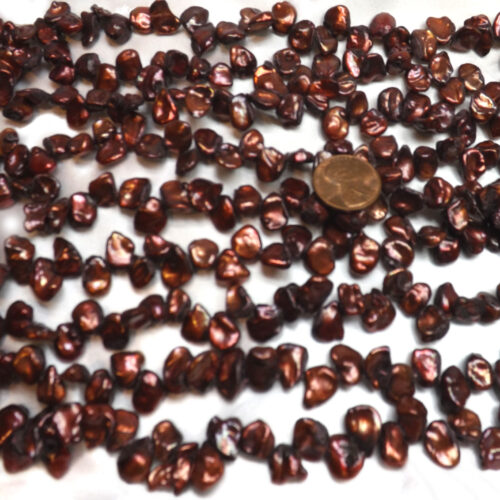 8-11mm large sized brown keshi pearl strands