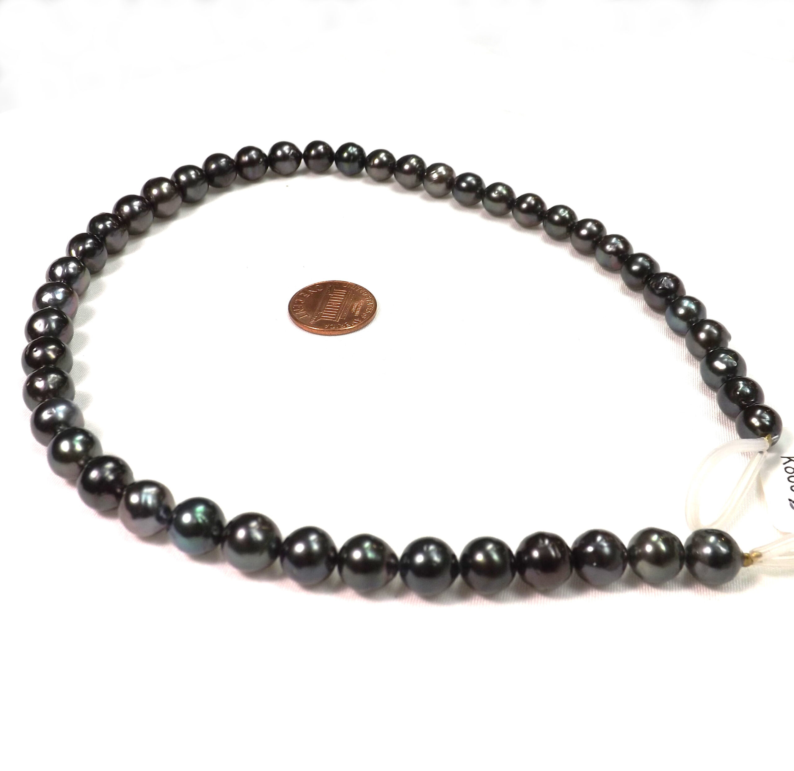 8-11mm Big Tahitian black Round Pearls 14KY Gold Clasp.