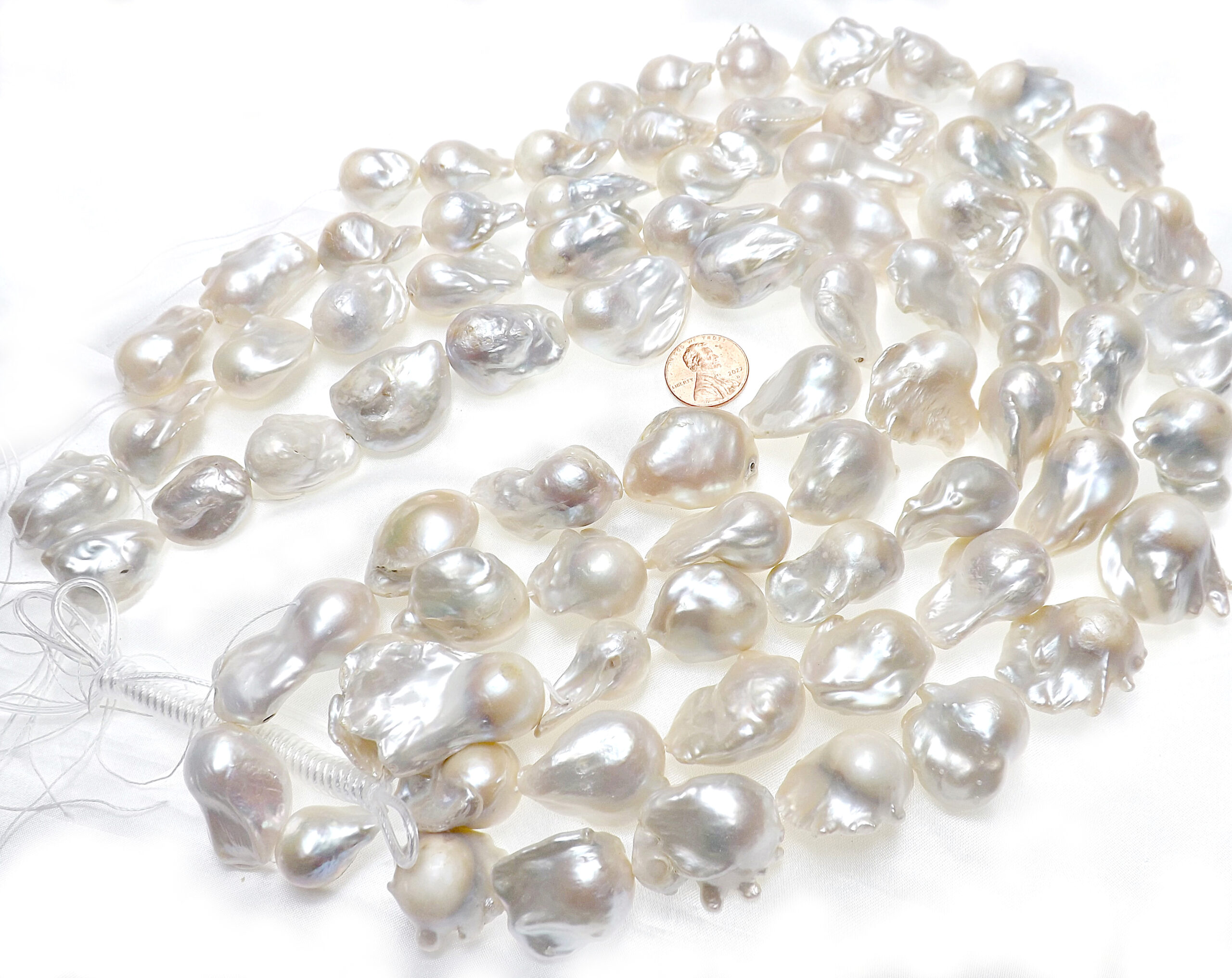 15x28mm large cream white baroque pearl strand